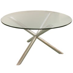 Chrome and Glass Dining Table in the Manner of Marie-Claude De Fouquières