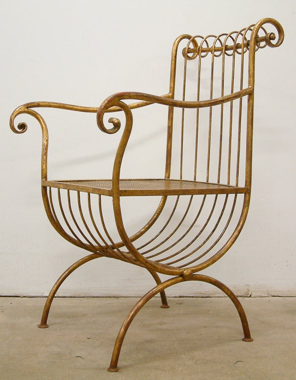 Italian Gilt Metal Chair 1