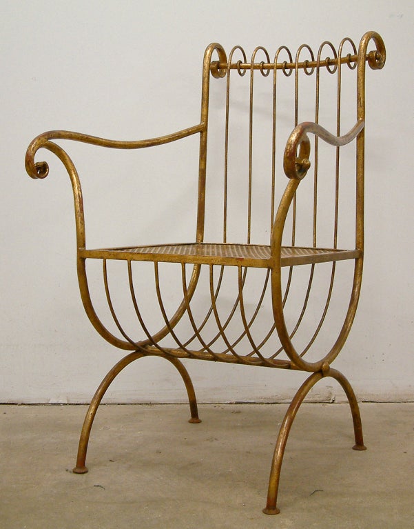 Italian Gilt Metal Chair 2