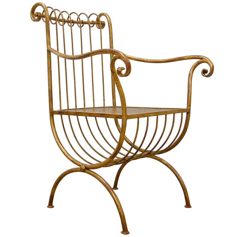 Italian Gilt Metal Chair