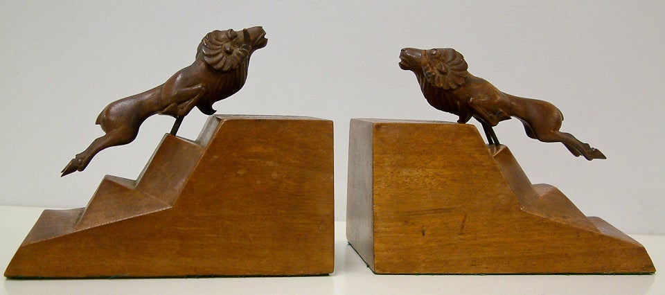 Pair of Art Deco Ram Bookends