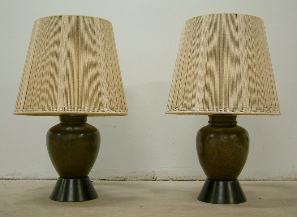Pair of Asian Style Art Deco Lamps