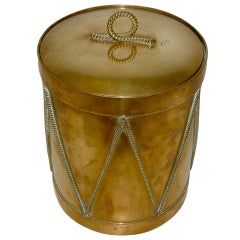 Saks Fifth Avenue Brass Drum Ice Bucket