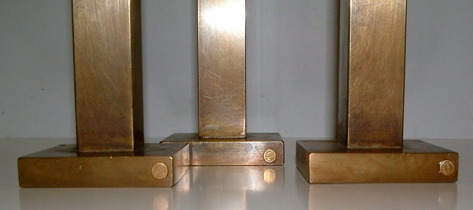 20th Century Trio of Martha Sturdy Bronze Candleholders For Sale