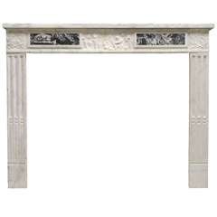 French Louis XVI Style White Marble Fireplace - 19th Century 8