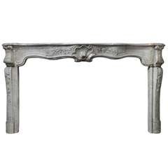 Used French Louis XV Period Grey Marble Fireplace - 18th Century