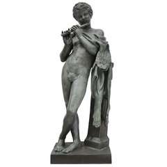 Ducel Foundry Cast Iron Figure the Faun with Pipes, French circa 1870