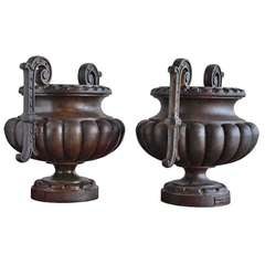 Pair of Cast Iron Vases - Late 19th Century