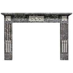 French Louis XVI Style Marble Fireplace 19th Century