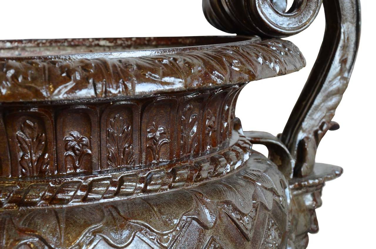 French Louis XIV Style Cast Iron Vase, 19th Century 4