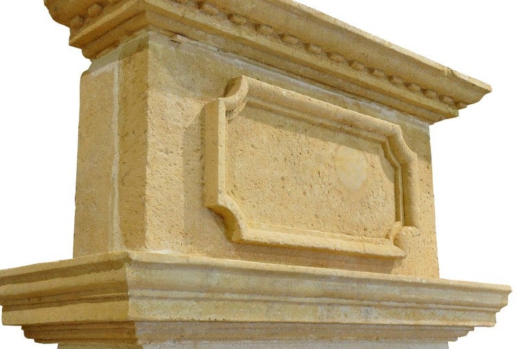 French Louis the 13th period limestone fireplace - 17th century 1