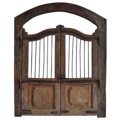 Antique Teckwood and iron door - India - 19th century