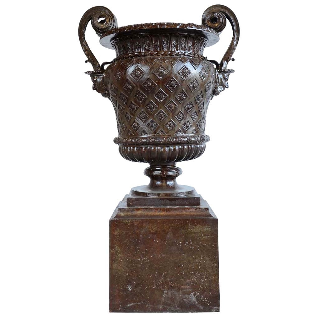 French Louis XIV Style Cast Iron Vase, 19th Century