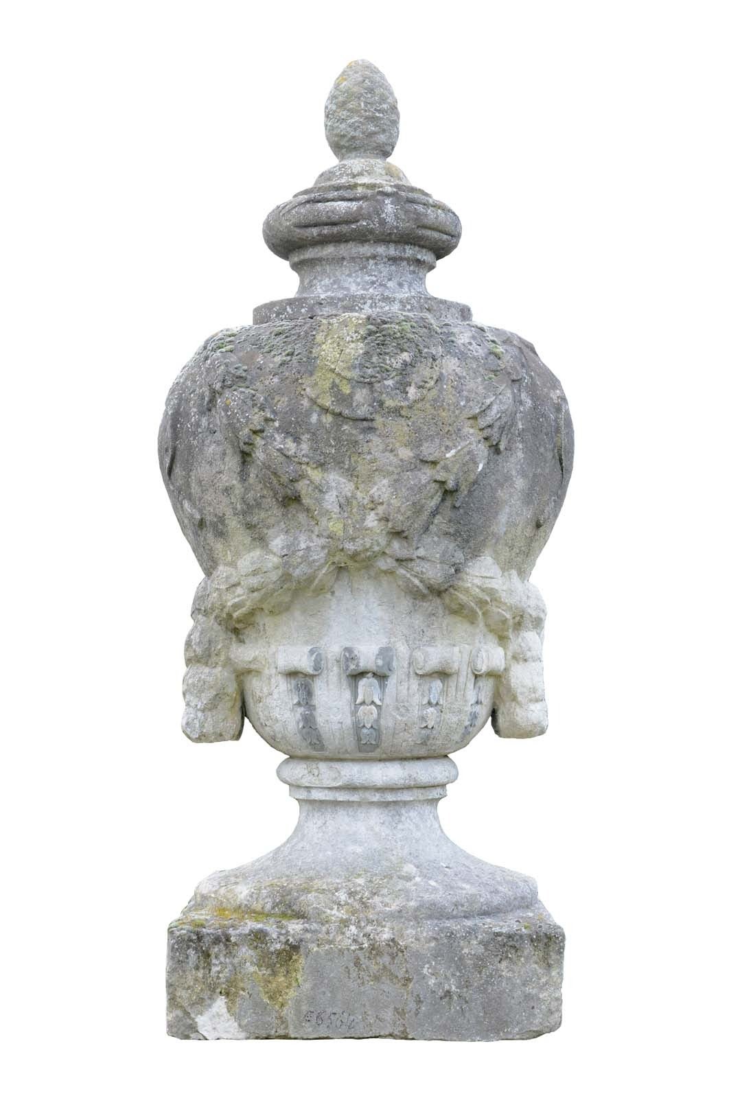 An important French Louis the 16th style stone pot dated 19th Century. # E6564