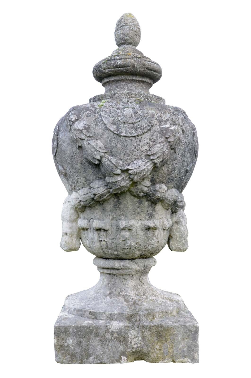 French Louis XIV Style Stone Urn, Dated 19th Century 2