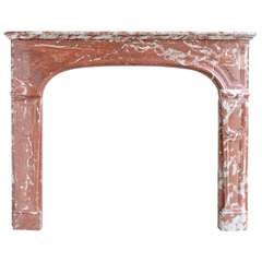 French Louis The 14th Style Red Marble Fireplace - 19th Century