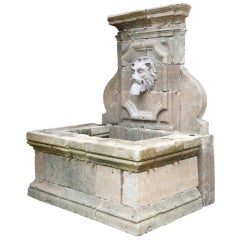 French Louis the 14th style stone wall fountain