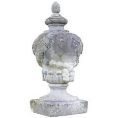 French Louis XIV Style Stone Urn, Dated 19th Century