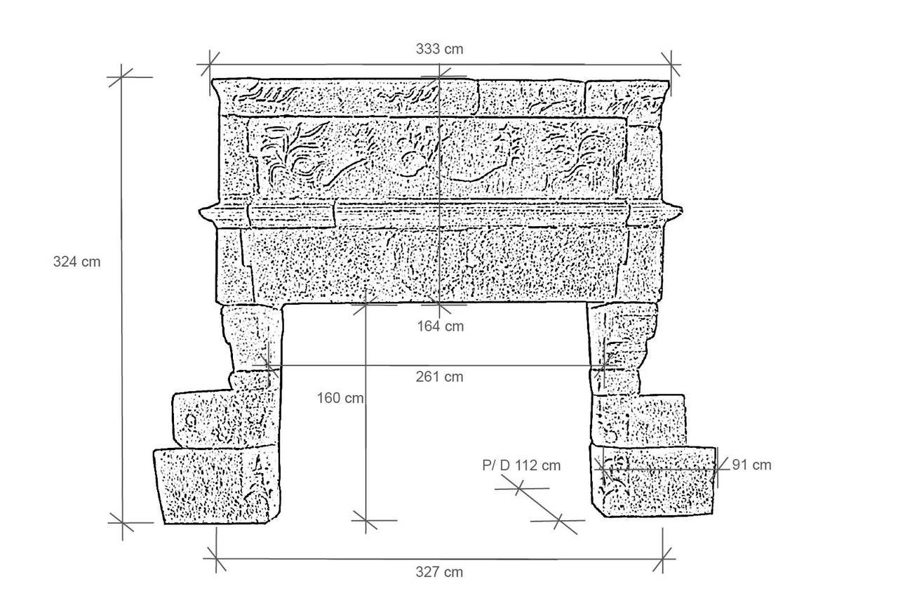 French gothic period granite fireplace - 15th century 4