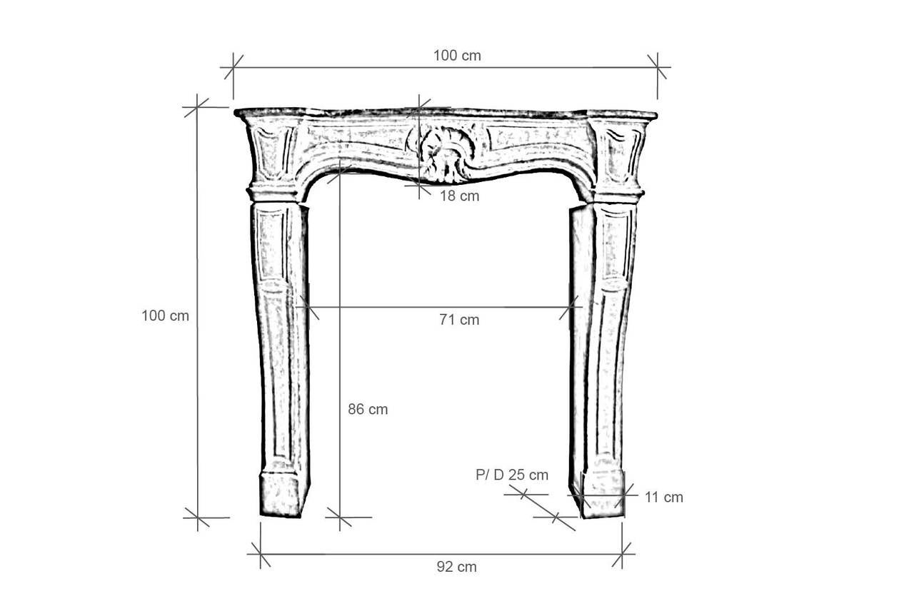 French Louis the 15th limestone fireplace - 18th century 3