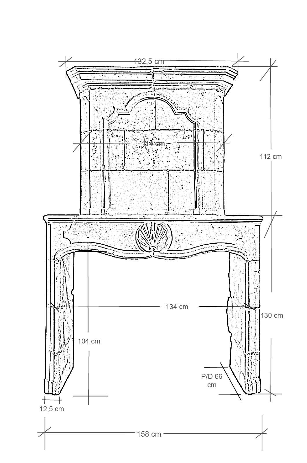 French Louis XIV Period Limestone Fireplace, Early 18th Century For Sale 2