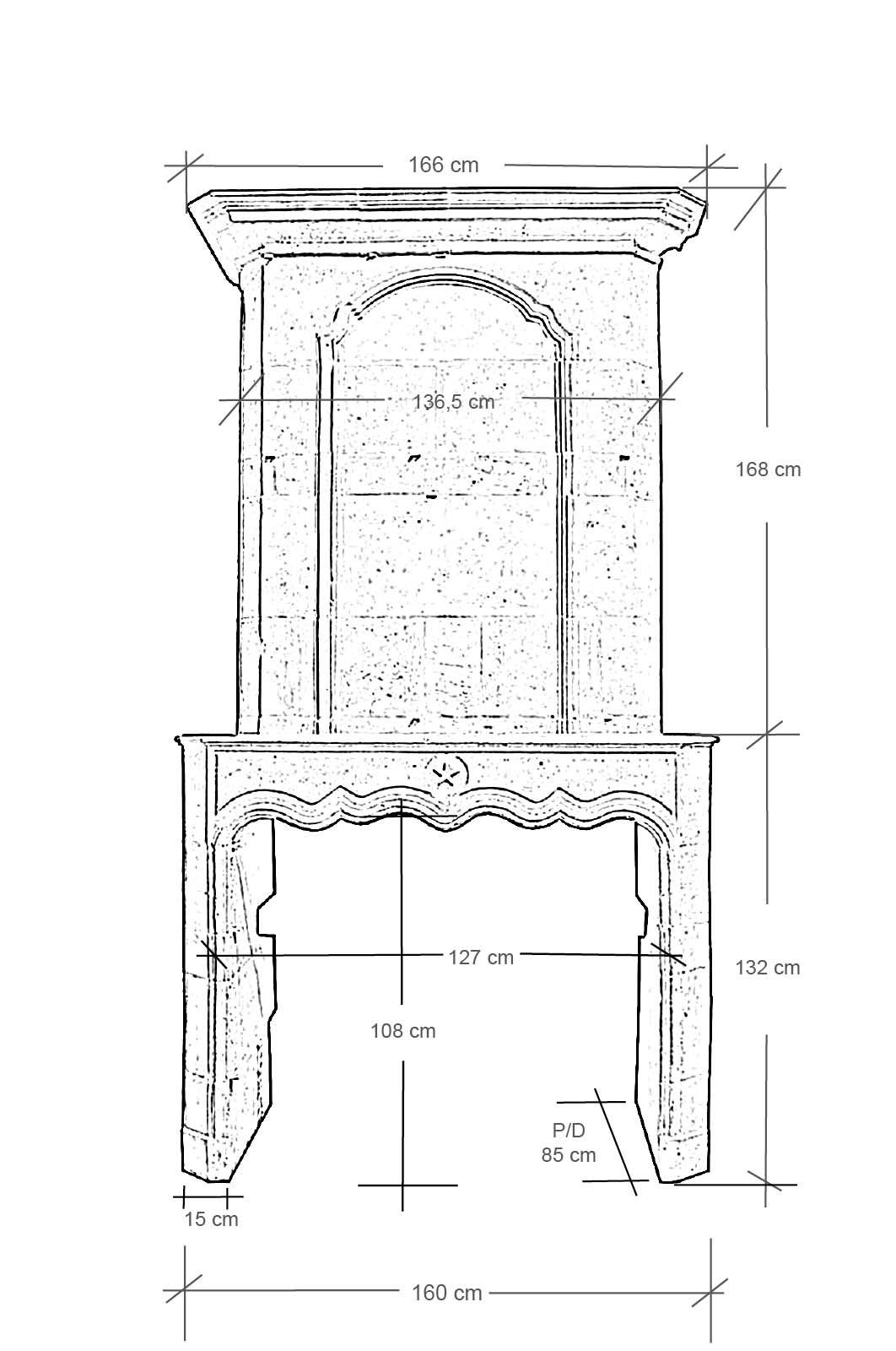 French Louis XIV Period Limestone Fireplace 4