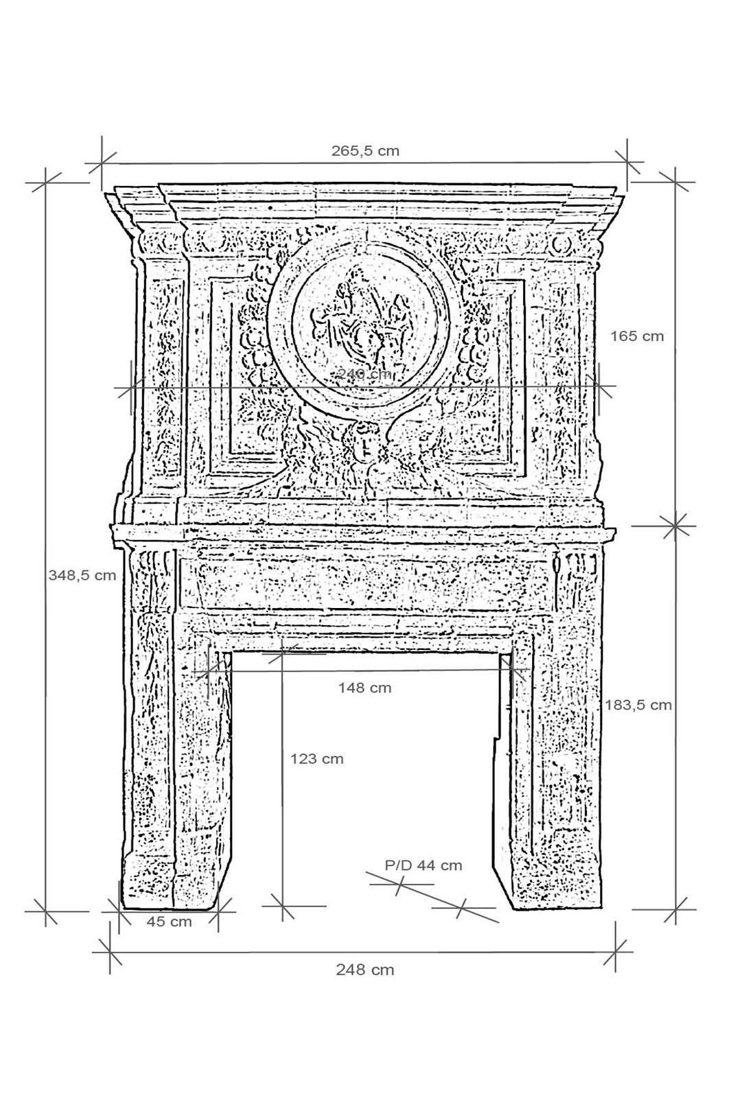 French Louis XIV Period Limestone Fireplace, 17th Century For Sale 5