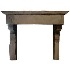French Louis XIII Period Sandstone Fireplace - 17th Century
