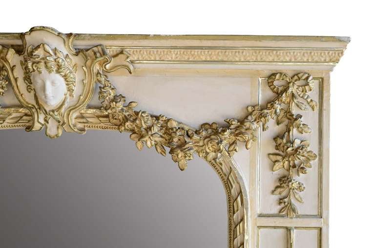 French Louis XVI style wood and stucco pier glass dated late 19th century. # P1147.