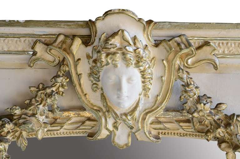 French Louis XVI Style Wood and Stucco Pier Glass - 19th century In Good Condition In Richebourg, Yvelines
