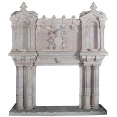 French Renaissance style burgundish Buxy stone fireplace