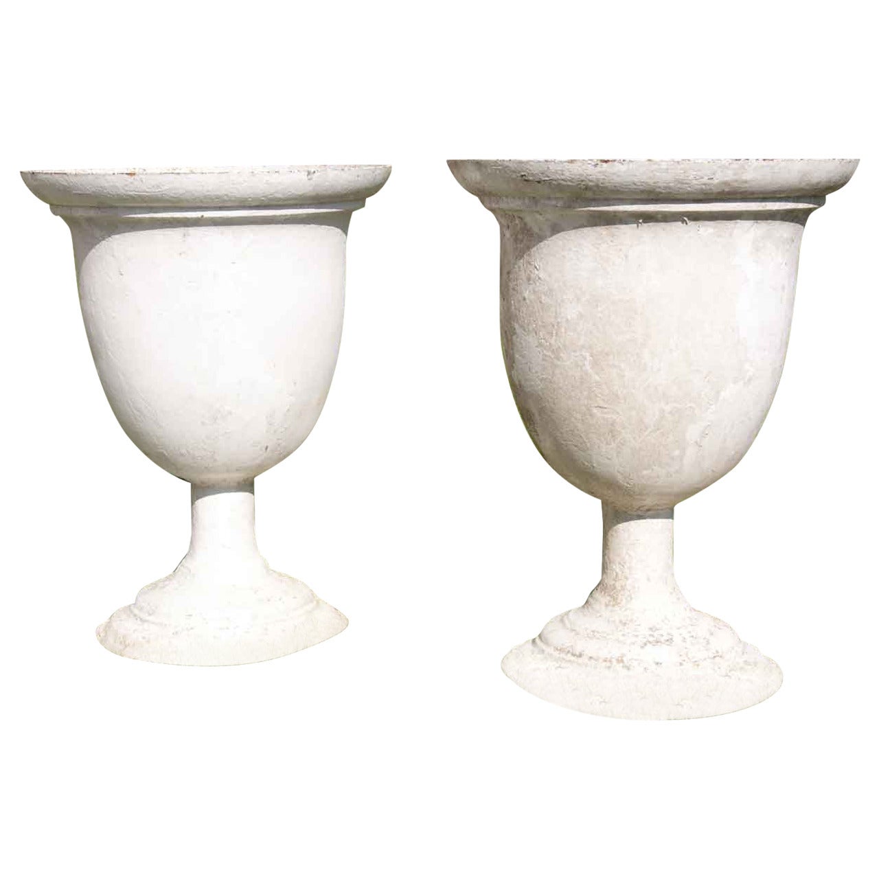 Pair of Cast Iron Vases, Late 19th Century For Sale