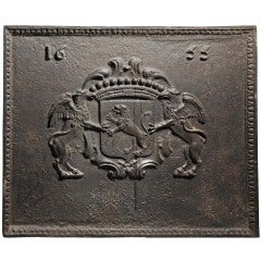 French Louis the 14th period cast iron fireback
