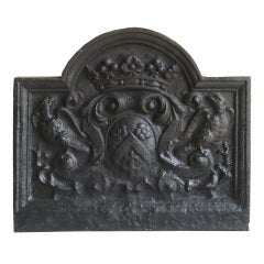 French Louis the 14th period cast iron fireback - 17th century.