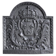 French Louis the 14th period cast iron fireback
