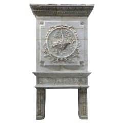 French Renaissance Style Limestone Fireplace, circa 1840 2