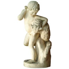 Terracotta Figure of a Boy Holding a Dead Fox, 19th Century