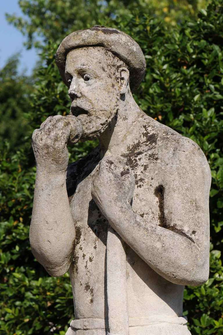 Stone Statue Signed C Bartellemi and Dated 1910 For Sale at 1stdibs