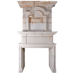 French Louis XIV Period Limestone Fireplace
