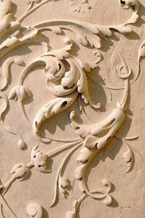 French Renaissance style limestone pannel 1
