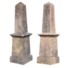 Pair Of Stone Obelisks ca. 1850