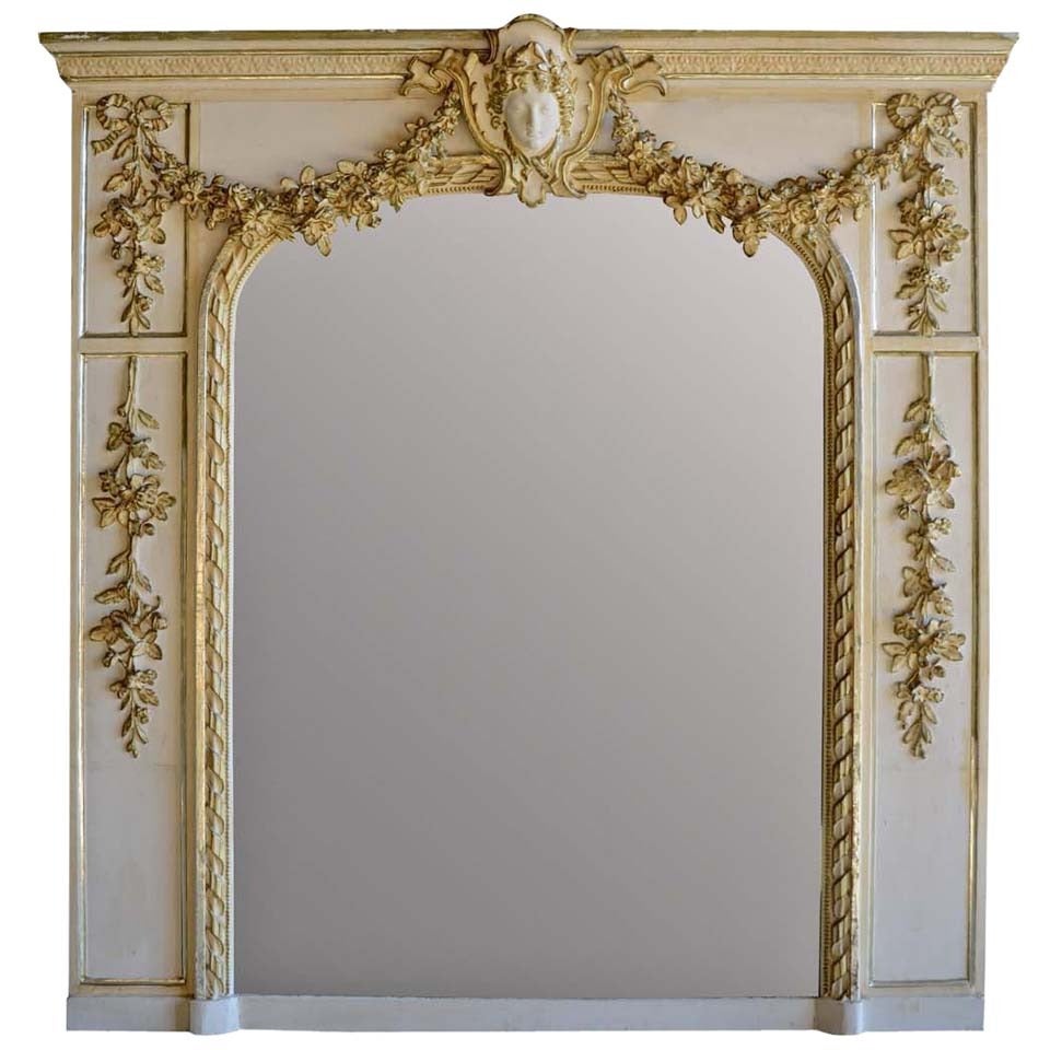 French Louis XVI Style Wood and Stucco Pier Glass - 19th century