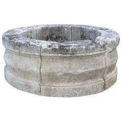 Antique French Louis XIV Period Stone Well Curbstone, 17th Century