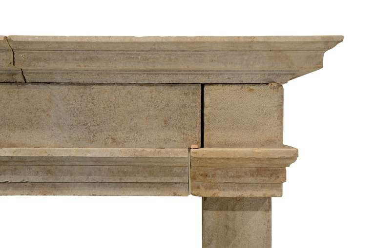 18th Century and Earlier French Louis XIII Period Limestone Fireplace from Early 17th Century