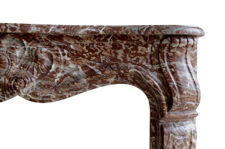 French Louis XV Style Marble Fireplace from 19th Century 1
