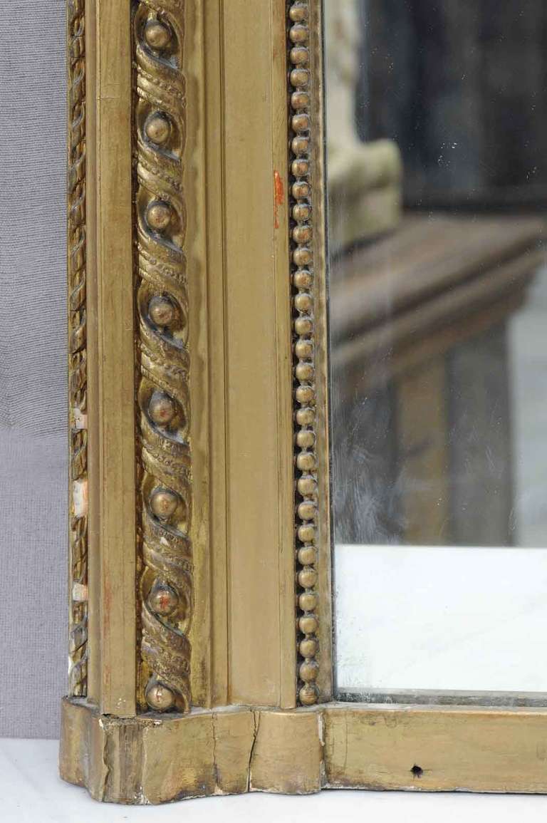 French Napoléon III Period Wood and Stucco Pier Glass, 19th Century In Good Condition For Sale In Richebourg, Yvelines