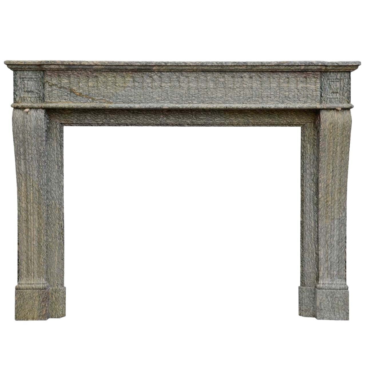 French Louis XVI Style Marble Fireplace, 19th Century For Sale