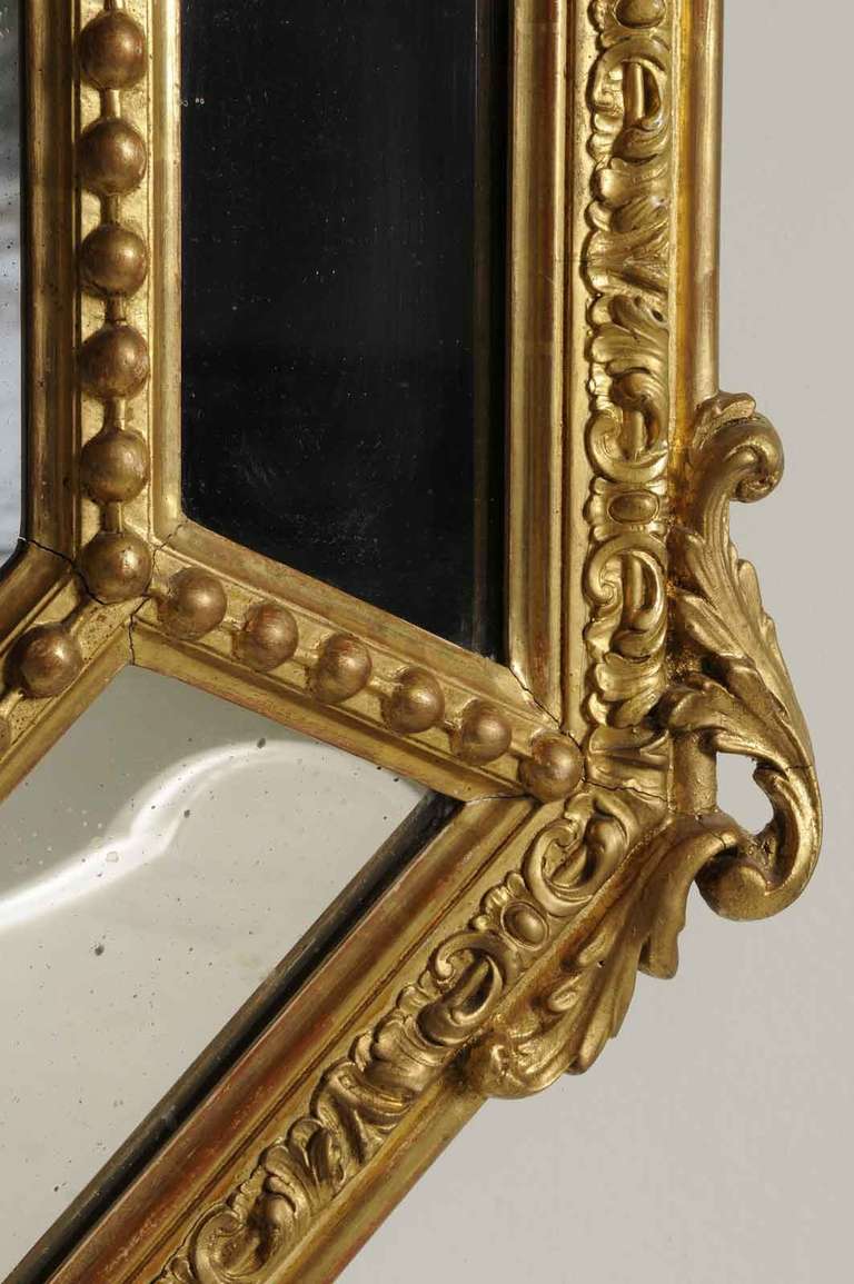 French Louis XIV Style Wood and Stucco Mirror 19th Century For Sale 1