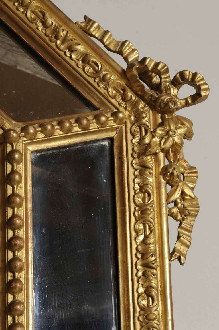 French Louis XIV Style Wood and Stucco Mirror 19th Century For Sale 2