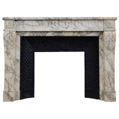 French Louis XVI Style Marble Fireplace, 19th Century 7